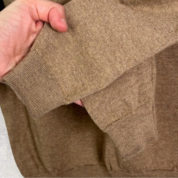 Sezane Jacob Sweater Button Shoulder Merino Wool Camel Size Medium French Knit - Picture 7 of 16